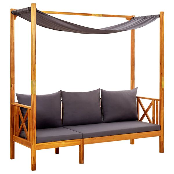 vidaXL Panca da Giardino con Tavolo e Poggiapiedi Massello di Acacia