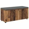 vidaXL Panca per ingresso con cuscino Legno vecchio 100 x 38 x 46 cm