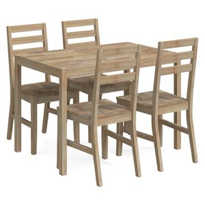 vidaXL Set da Pranzo 5 pz in Legno Massello di Acacia