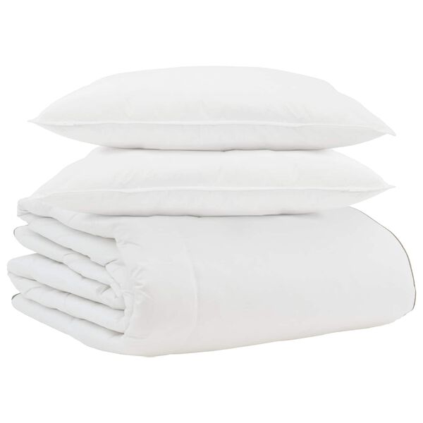 vidaXL Duvet Invernale con cuscino 3 pcs Bianco Piuma d'anatra