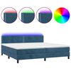 vidaXL Letto a Molle con Materasso e LED Blu Scuro 200x200 cm