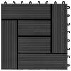 vidaXL Piastrella per Decking 11 pcs Nero 30 x 30 cm WPC