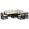 vidaXL Set Divano da Giardino 9 pz Nero e Bianco Crema polyrattan