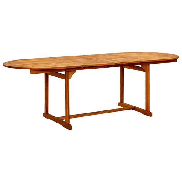 vidaXL Tavolo da Pranzo per Esterni (160-240)x100x75cm Massello Acacia