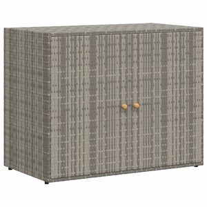 vidaXL Mobile Portaoggetti da Giardino Grigio 100x55,5x80cm Polyrattan