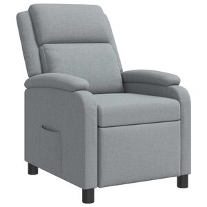 vidaXL Poltrona reclinabile Grigio Chiaro Tessuto