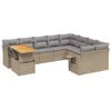 vidaXL Set Divano da Giardino 10 pz con Cuscini Beige in Polyrattan