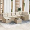 vidaXL Set Divano da Giardino con cuscino 8 pcs Beige Poly Rattan
