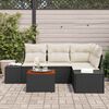 vidaXL Set Divano da Giardino con cuscino 5 pcs Nero polyrattan