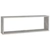 vidaXL Mensole Parete Cubo 4pz Grigio Cemento 80x15x26,5cm Multistrato