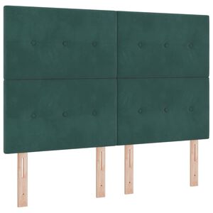 vidaXL Letto a Sorgente LED Verde Scuro 140 x 200 cm Tessuto