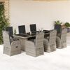 vidaXL Set da Pranzo da Giardino 9 pz con Cuscini in Polyrattan Grigio
