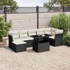 vidaXL Set Divani da Giardino con Cuscini 8 pz Nero in Polyrattan