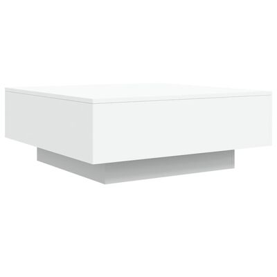 vidaXL Tavolino da Soggiorno con Luci LED Bianco 80x80x31 cm
