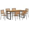 vidaXL Set da Pranzo per Giardino 7 pcs Grigio e Marrone polyrattan