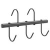 vidaXL Supporto Briglie con 5 Ganci Girevoli Nero in Acciaio