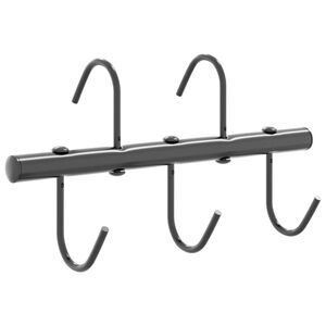 vidaXL Supporto Briglie con 5 Ganci Girevoli Nero in Acciaio