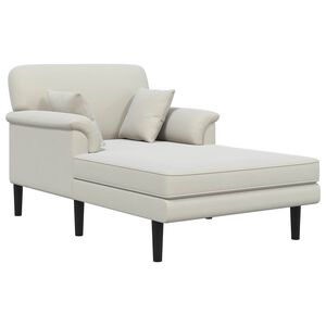 vidaXL Chaise longue Crema Velluto