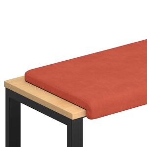 vidaXL Cuscino per panchina corduroy Rosso Arancio Profondit&agrave; 35 cm
