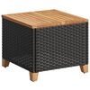 vidaXL Tavolo da Giardino Nero 45x45x37cm in Polyrattan e Legno Acacia