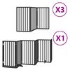 vidaXL Cancello Cani Porta Pieghevole Nero 15 Pannelli 750 cm Pioppo