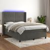 vidaXL Letto a Molle con Materasso e LED Grigio Scuro 140x200 cm