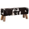 vidaXL panchina 110 x 30 x 45 cm Pelle Vera Nero e Bianco
