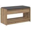 vidaXL Panca per scarpe con cuscino Rovere Artigianale 83 x 38 x 45 cm