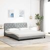 vidaXL Letto con Materasso Grigio Chiaro180x200 cm Tessuto