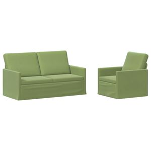 vidaXL Set di divani 2 pcs Verde chiaro Velluto (V)