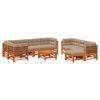 vidaXL Set Lounge da Giardino 10 pz Marrone Cerato
