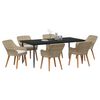 vidaXL Set da Pranzo per Giardino con cuscino 7 pcs Beige polyrattan