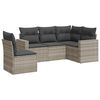 vidaXL Set Divano da Giardino 5pz con Cuscini Grigio Chiaro Polyrattan