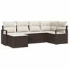 vidaXL Set di divani 6 pz Marrone e Crema polyrattan