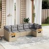 vidaXL Set Divani da Giardino 7 pz con Cuscini Beige in Polyrattan