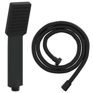 vidaXL Set di doccia con soffione Nero 150 cm Acciaio Inox