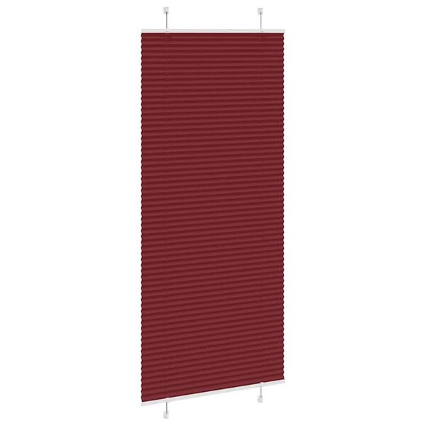vidaXL Tenda Plissettata Bordeaux Rosso 100x200 cm Larghezza Tessuto