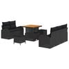 vidaXL Set Divano da Giardino con cuscino 8 pcs Nero 80 x 80 x 71 cm