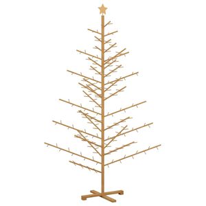 vidaXL Albero di Natale in legno Marrone 210 cm Legno di pino massello