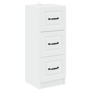 vidaXL Mobile con Cassetti Bianco 33 x 34,5 x 87 cm