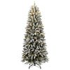vidaXL Albero di Natale Artificiale con 300 LED e Neve Floccata 240 cm