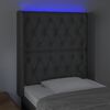 vidaXL Testiera a LED Grigio Scuro 83x16x118/128 cm in Tessuto