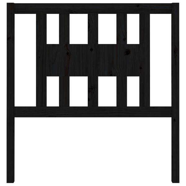 vidaXL Testiera per Letto Nera 106x4x100 cm in Legno Massello di Pino