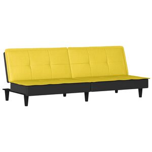 vidaXL Divano Letto Giallo Chiaro in Tessuto