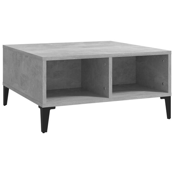 vidaXL Tavolino da Salotto Grigio Cemento 60x60x30cm Legno Multistrato