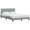 vidaXL Letto con Materasso Hanko Grigio Chiaro 120x200cm Tessuto