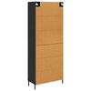 vidaXL Credenza Rovere Nero 69,5 x 34 x 180 cm Legno multistrato