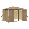 vidaXL Gazebo con Tenda 400x300 cm Grigio Talpa in Alluminio