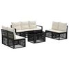 vidaXL Set Divano da Giardino 8 pz Nero e Bianco Crema polyrattan
