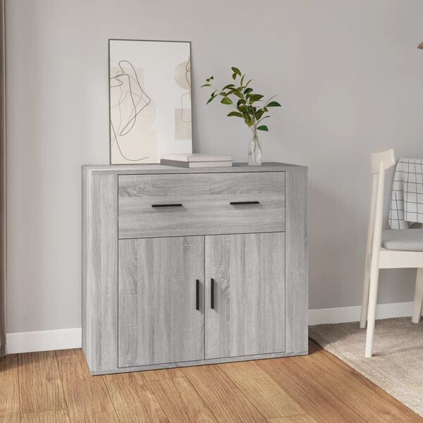 vidaXL Credenza Grigio Sonoma 80x33x70 cm in Legno Multistrato